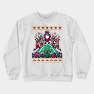 Santa Reindeer Play American Football Christmas Football Fan Crewneck Sweatshirt